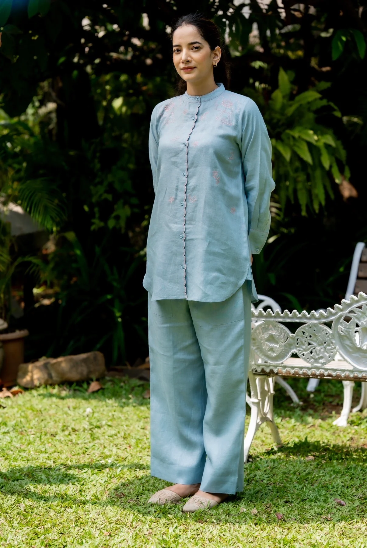Baby Blue Linen Co-ord Set - Image 10