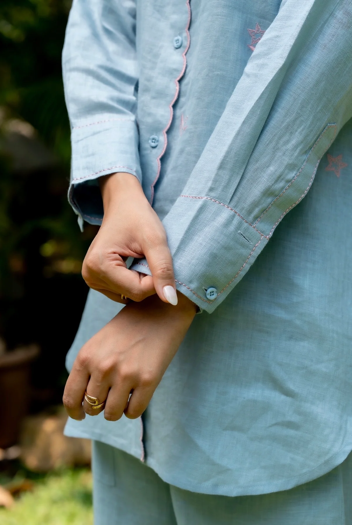 Baby Blue Linen Co-ord Set - Image 3