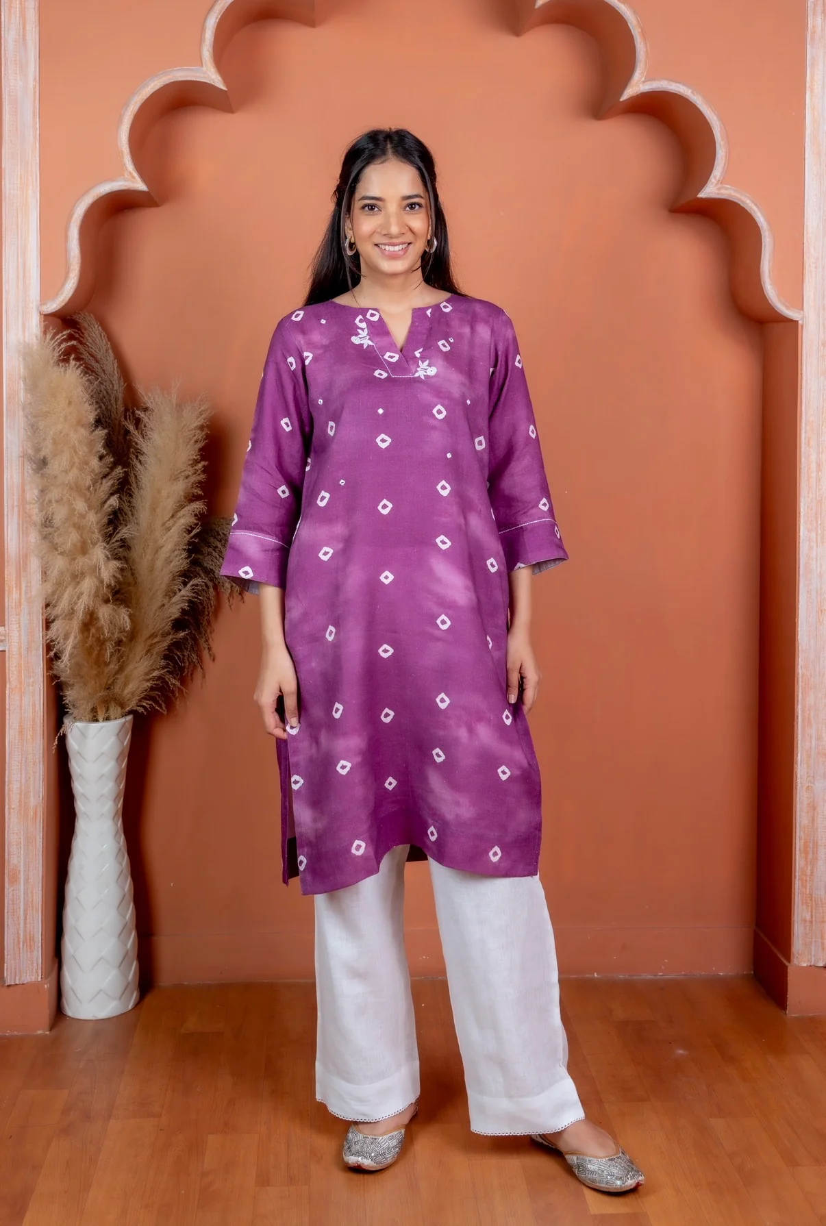 Bandhani Linen Pair