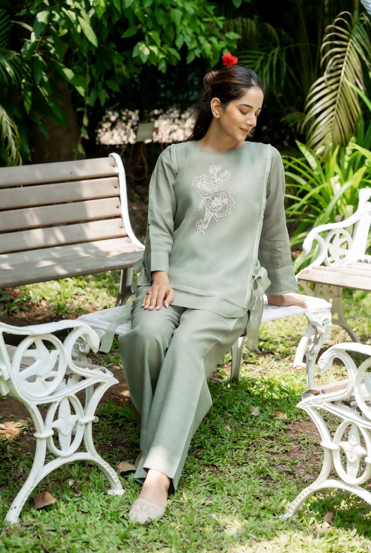 Basil Green Linen Co-ord Set - Image 4