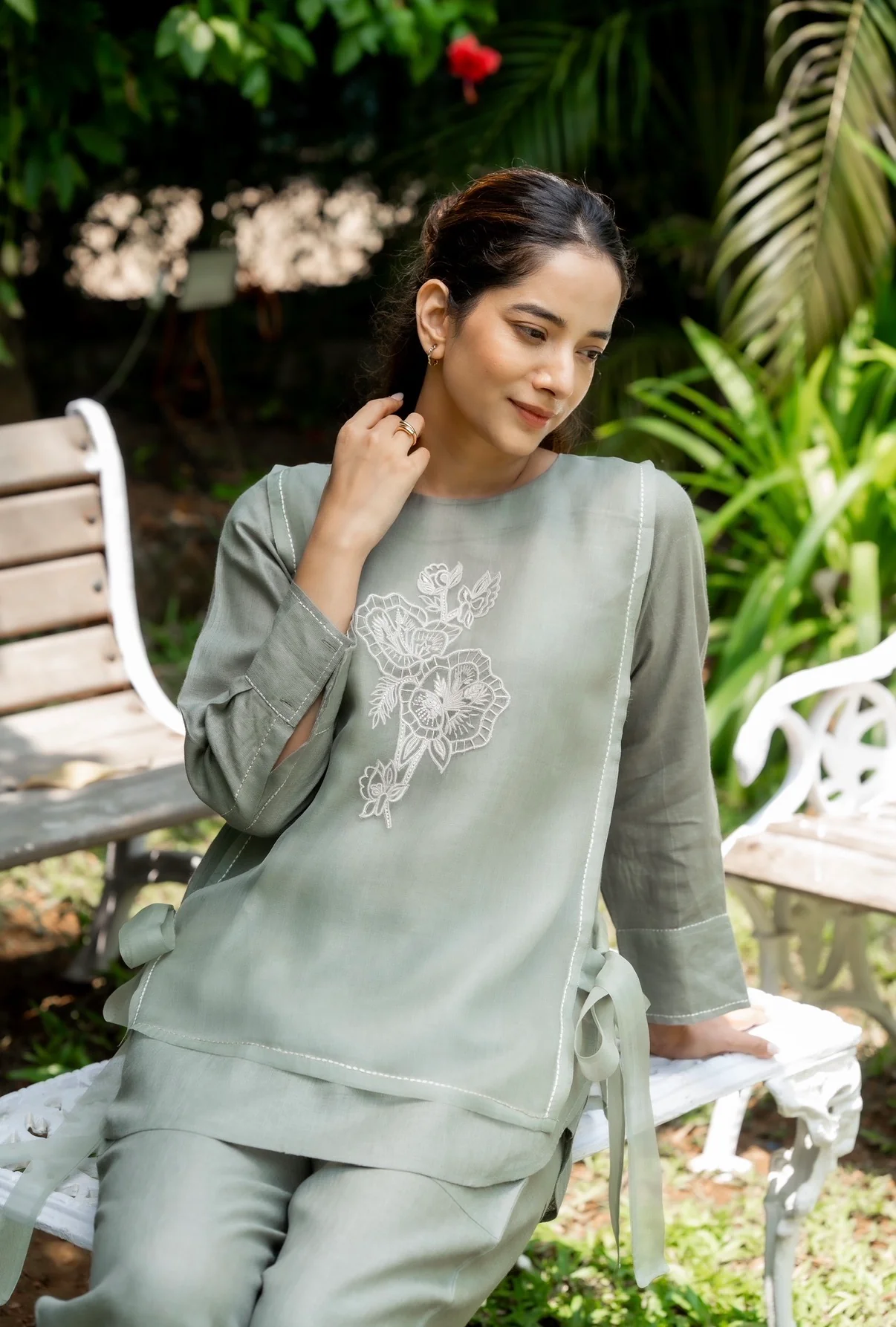 Basil Green Linen Co-ord Set - Image 5