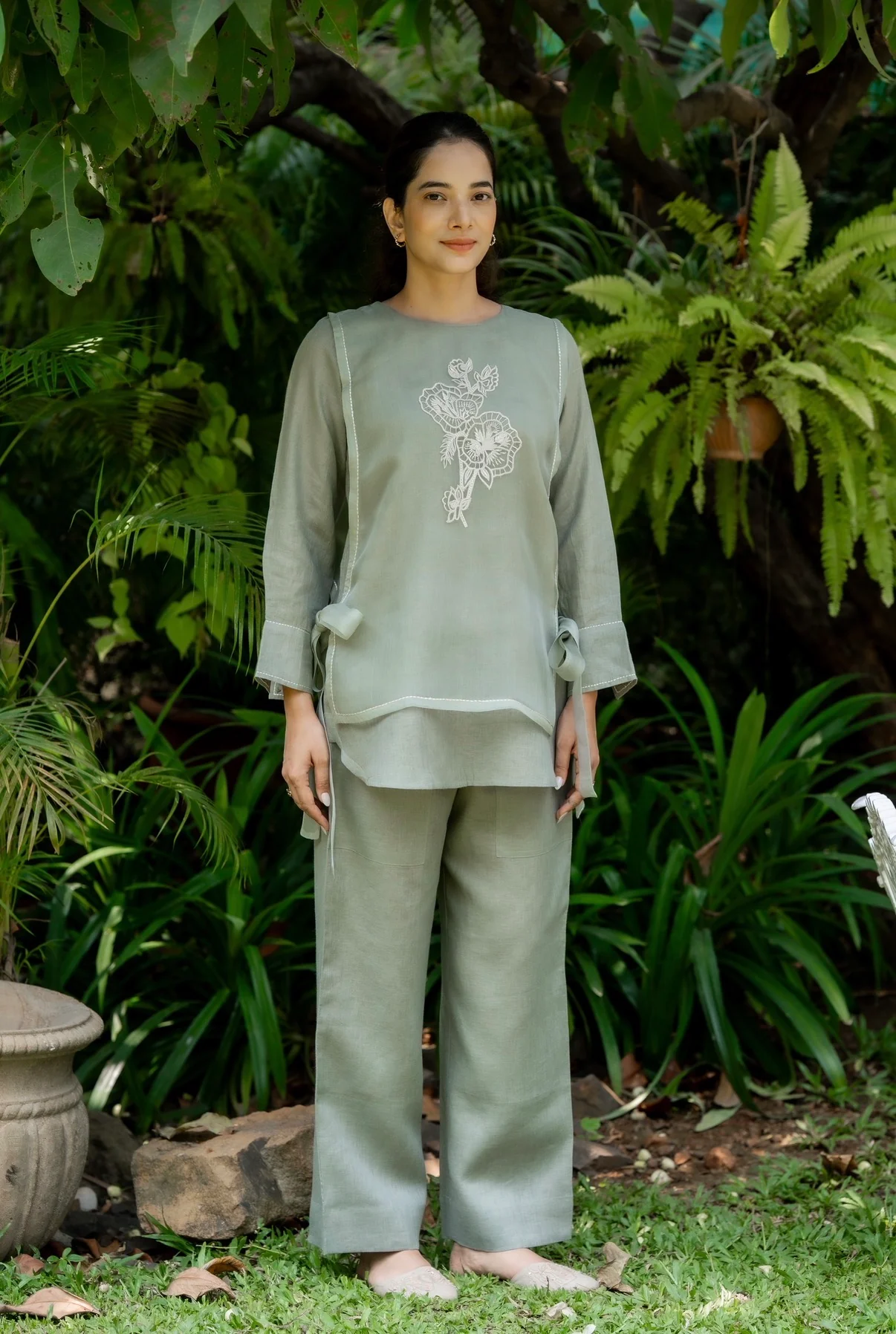 Basil Green Linen Co-ord Set - Image 8