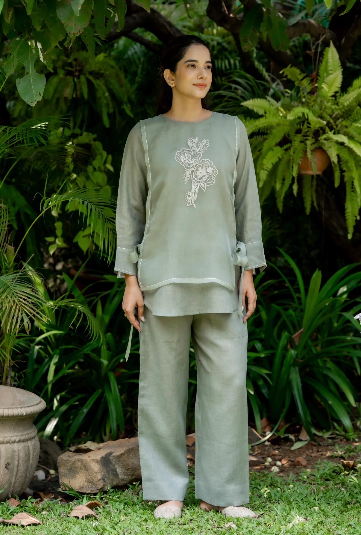 Basil Green Linen Co-ord Set - Image 9
