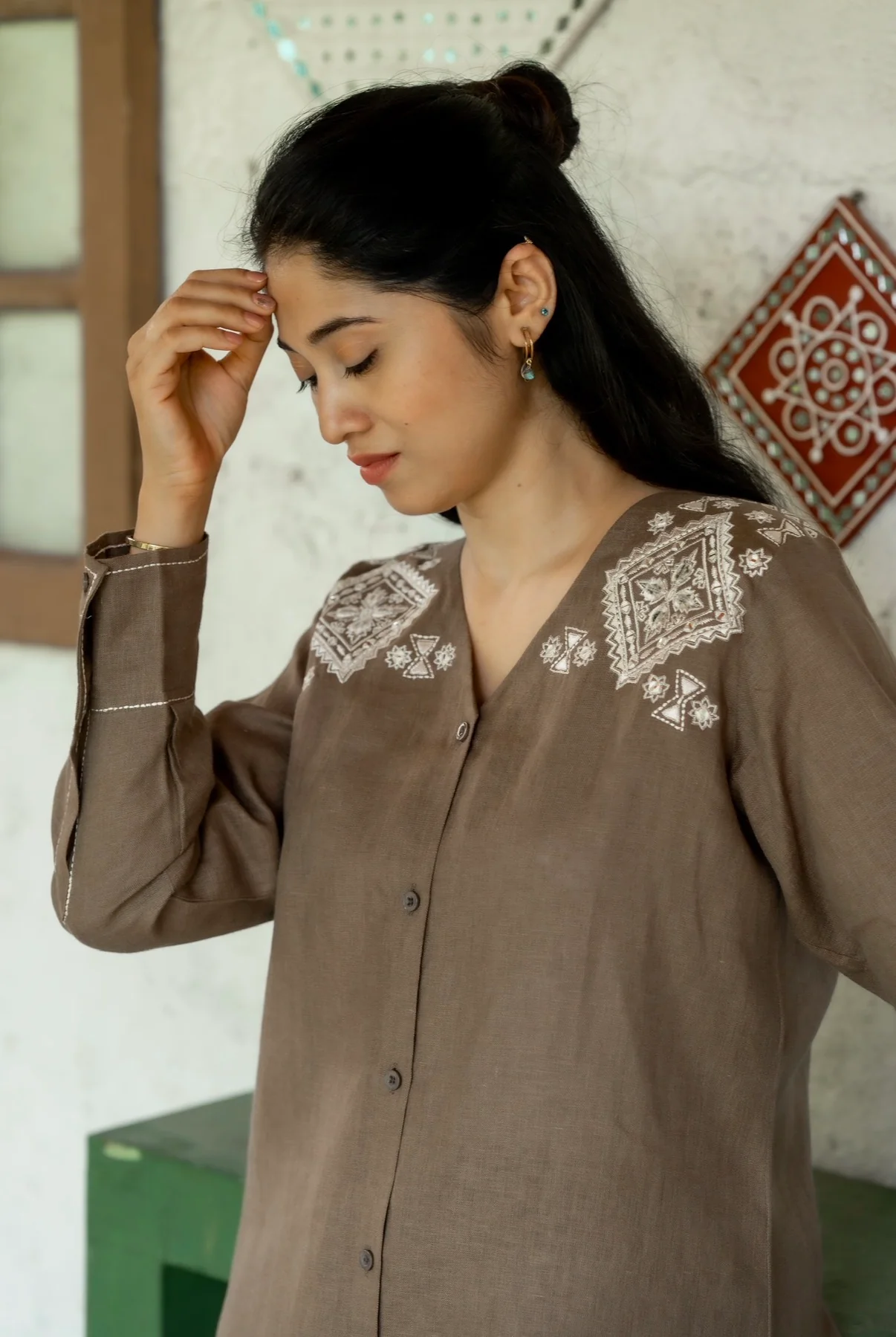 Bistre Brown Linen Co-ord Set - Image 9