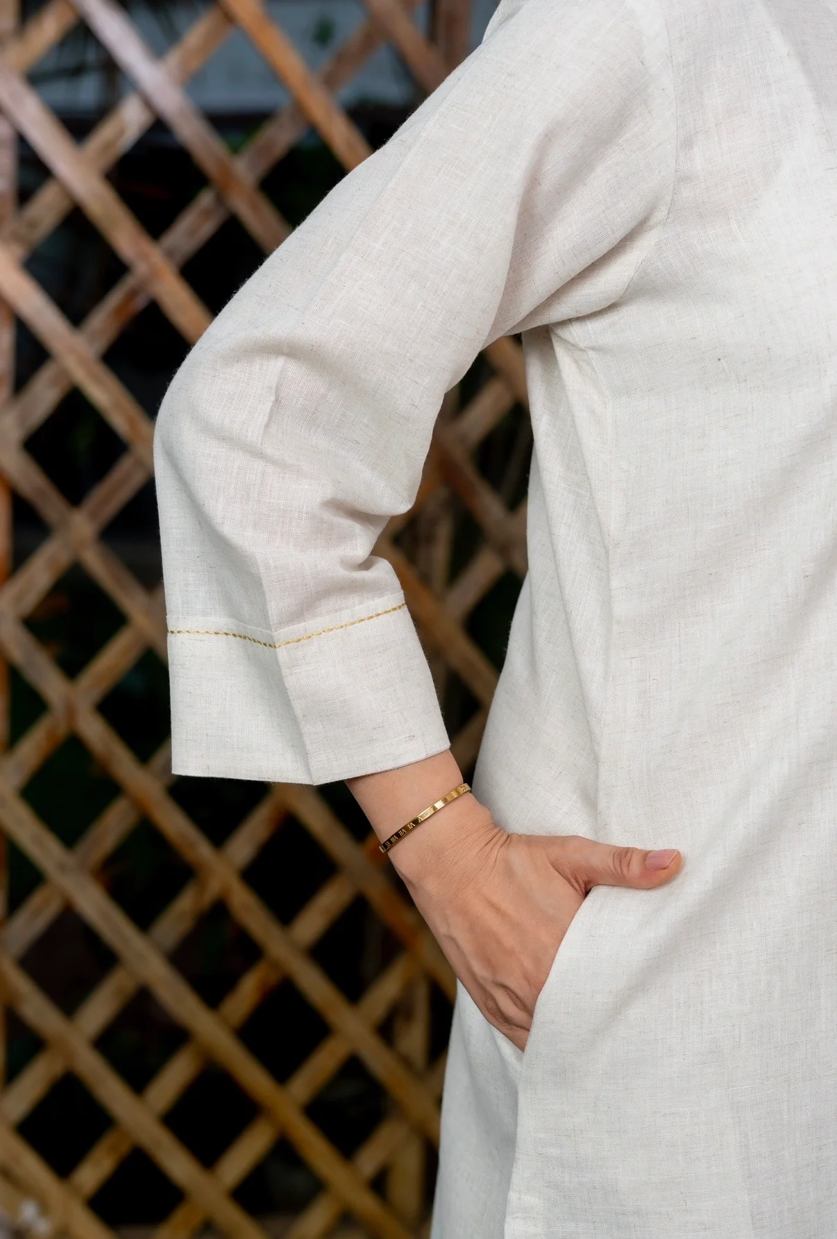 Bone Cream Kurta Set - Image 5