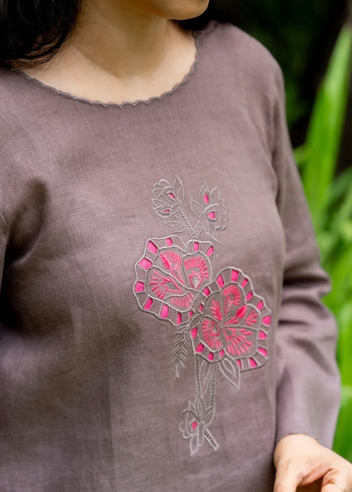 French Mauve Linen Co-ord Set - Image 3