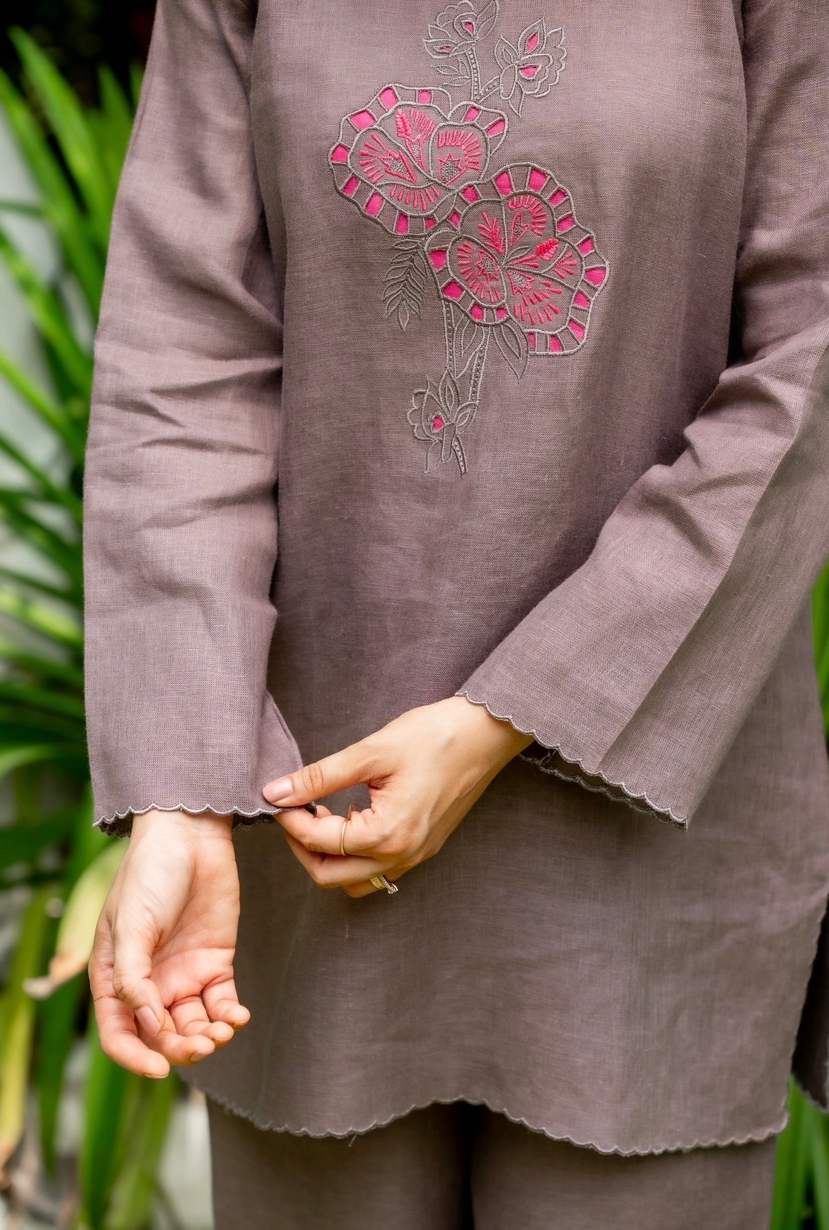 French Mauve Linen Co-ord Set - Image 5