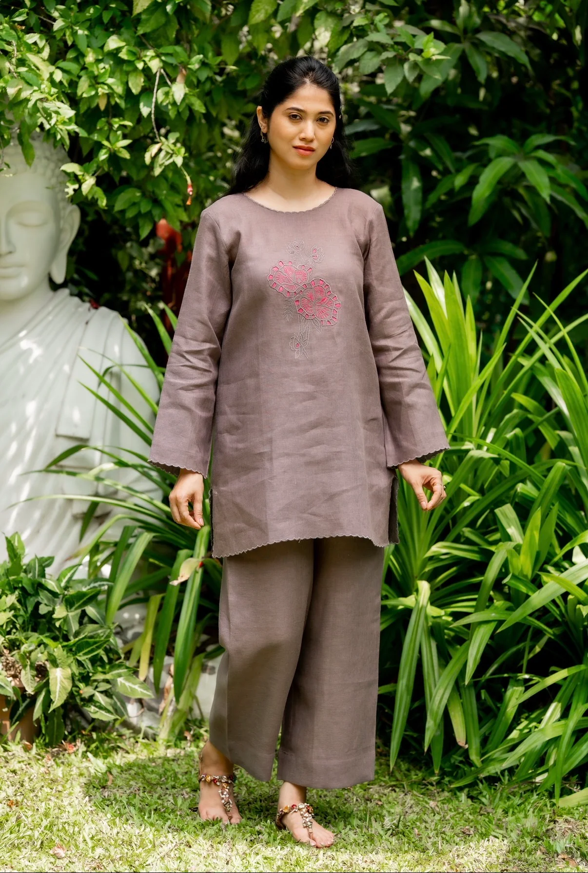 French Mauve Linen Co-ord Set - Image 6