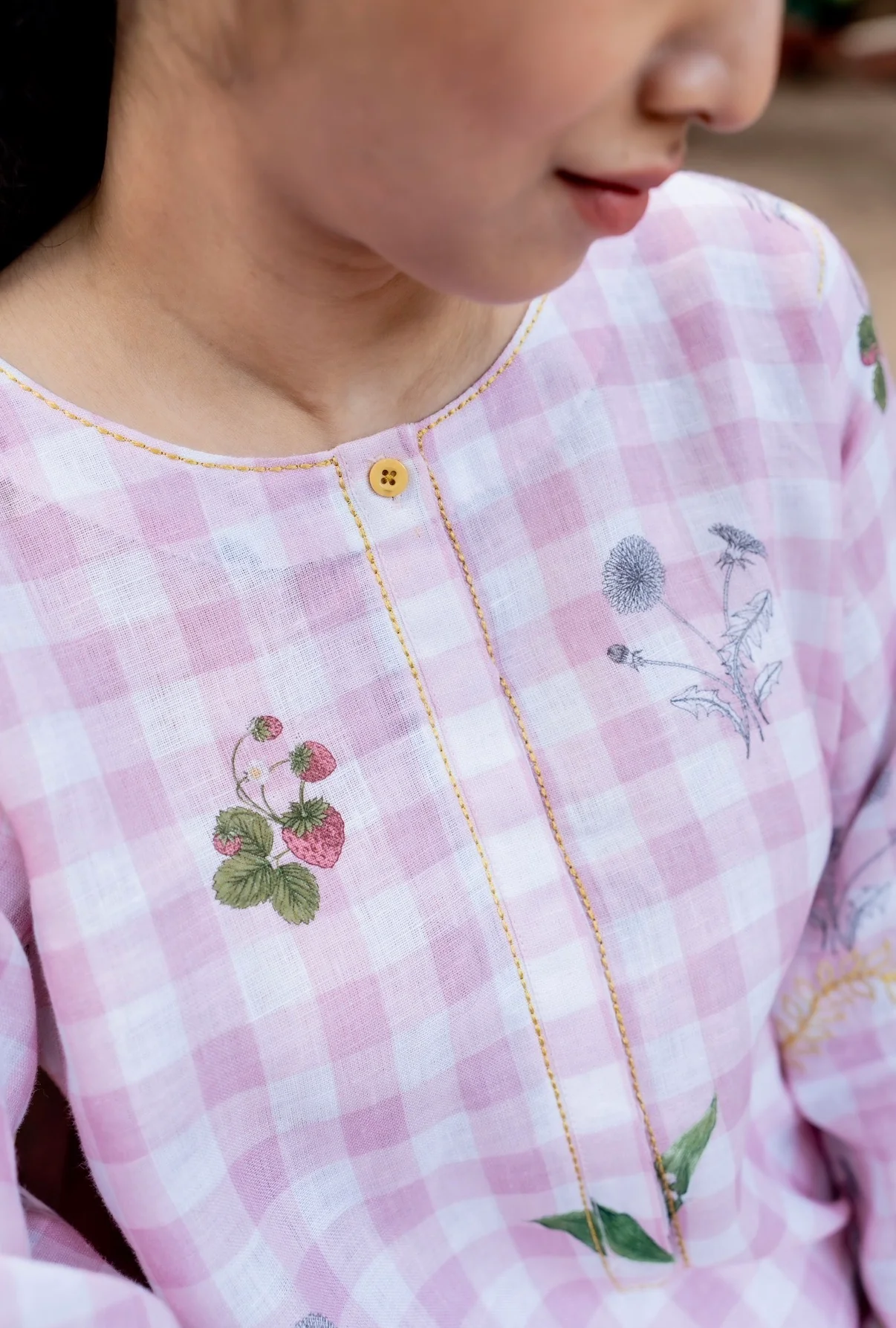 Gingham Pink Linen Pair - Image 5