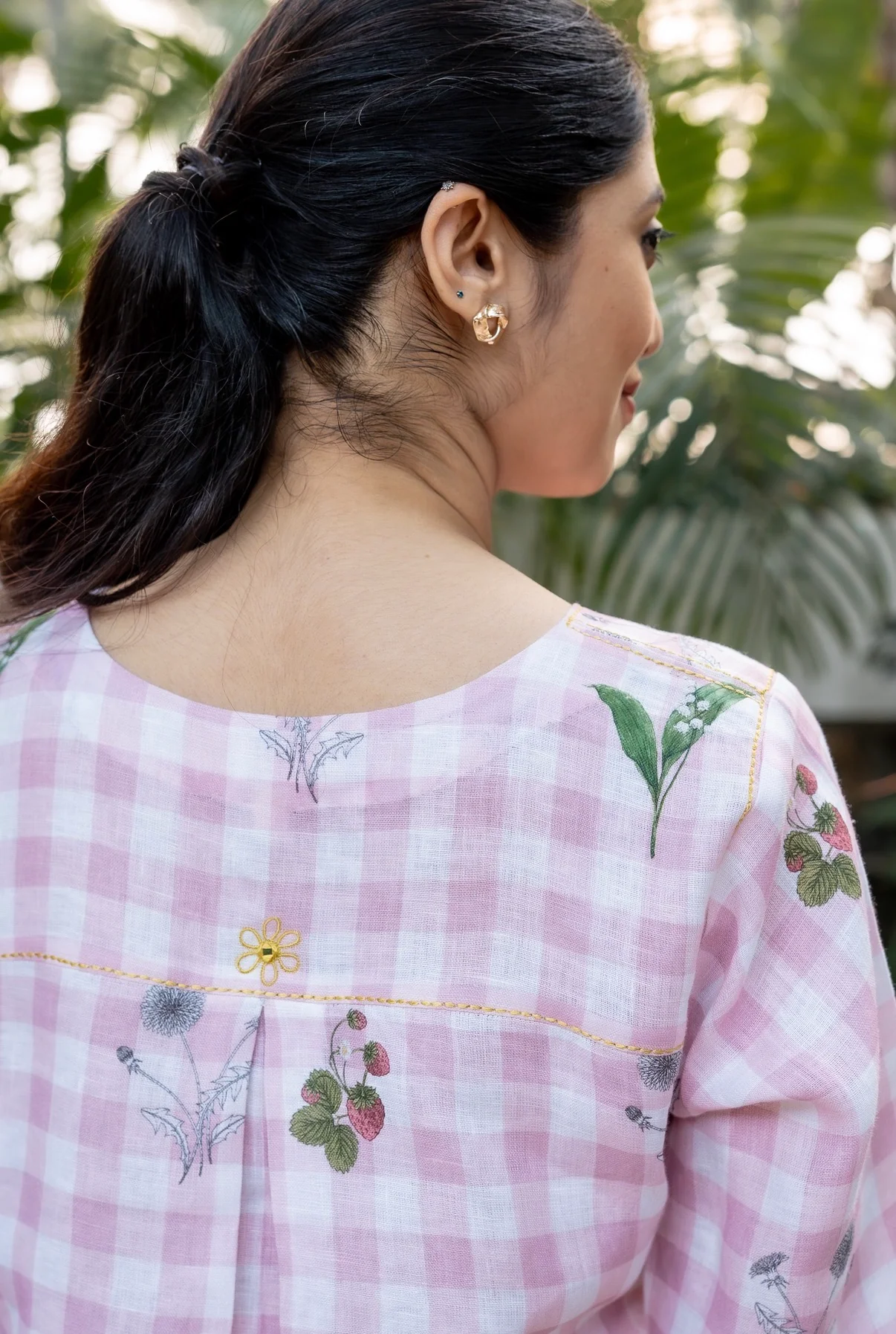Gingham Pink Linen Pair - Image 7