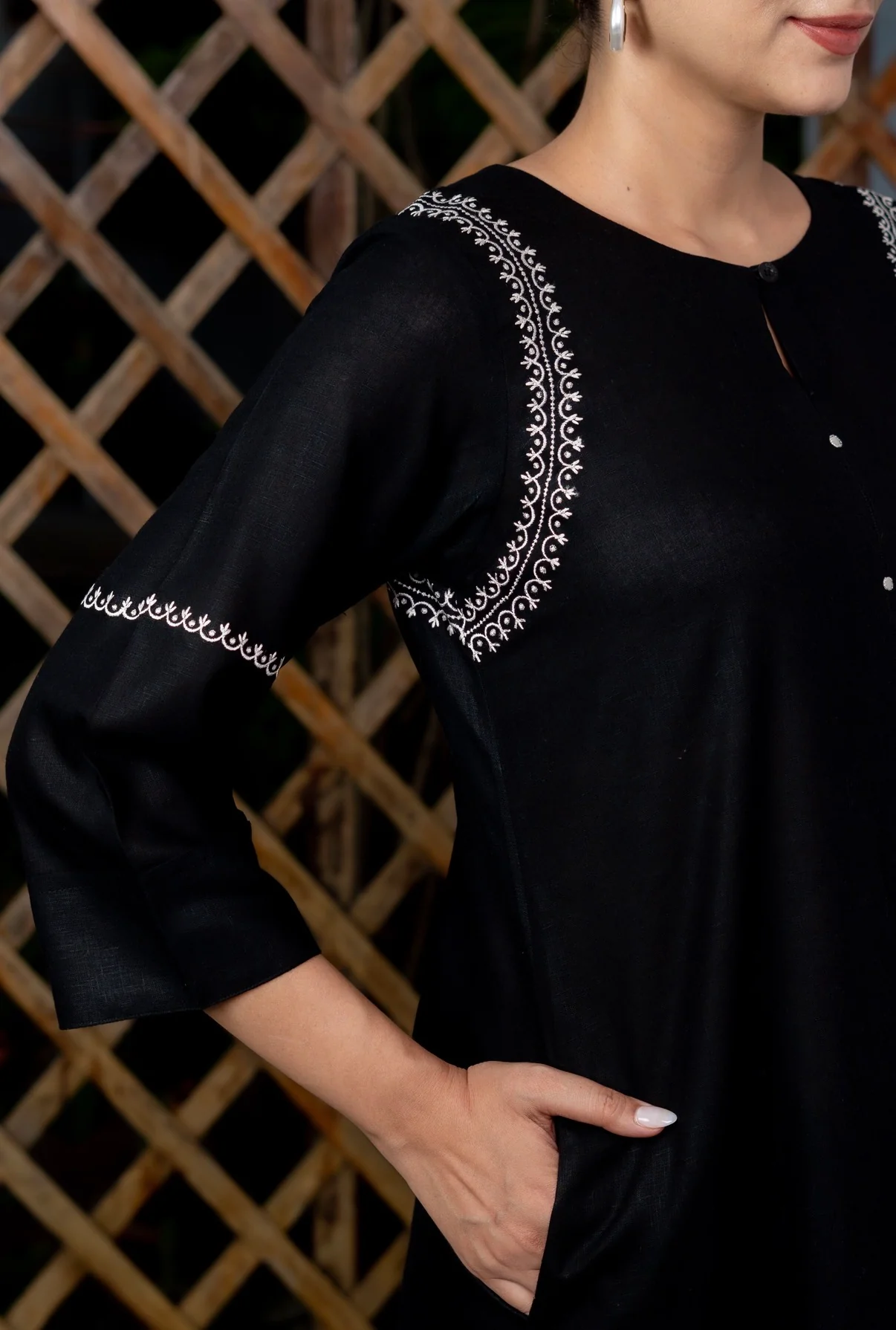 Jet Black Kurta Set - Image 4