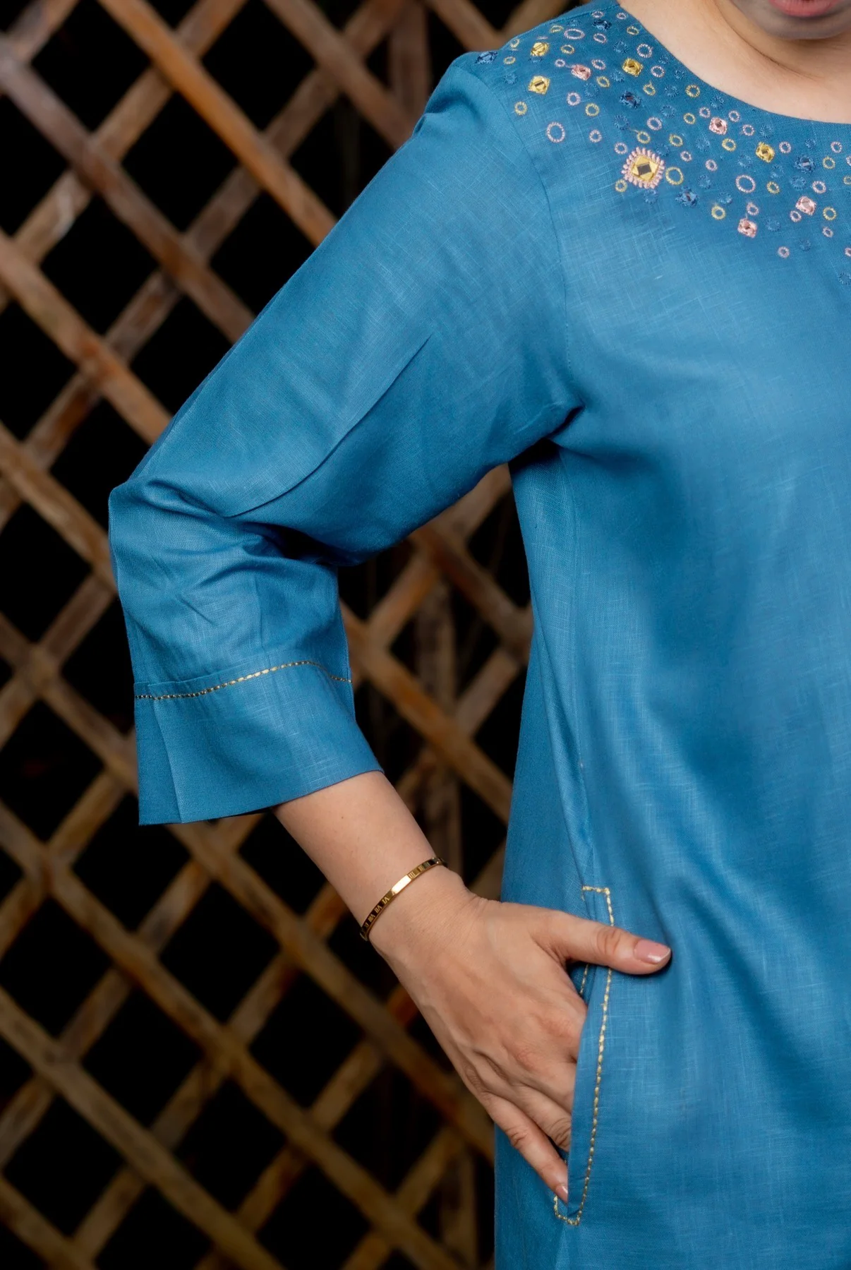 Pacific Blue Kurta Set - Image 4