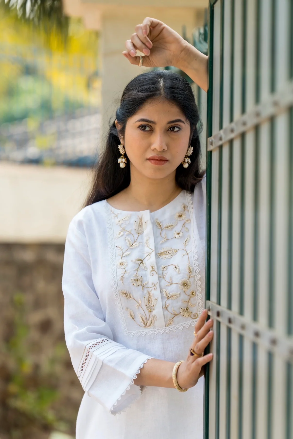 Pearl White Linen Set