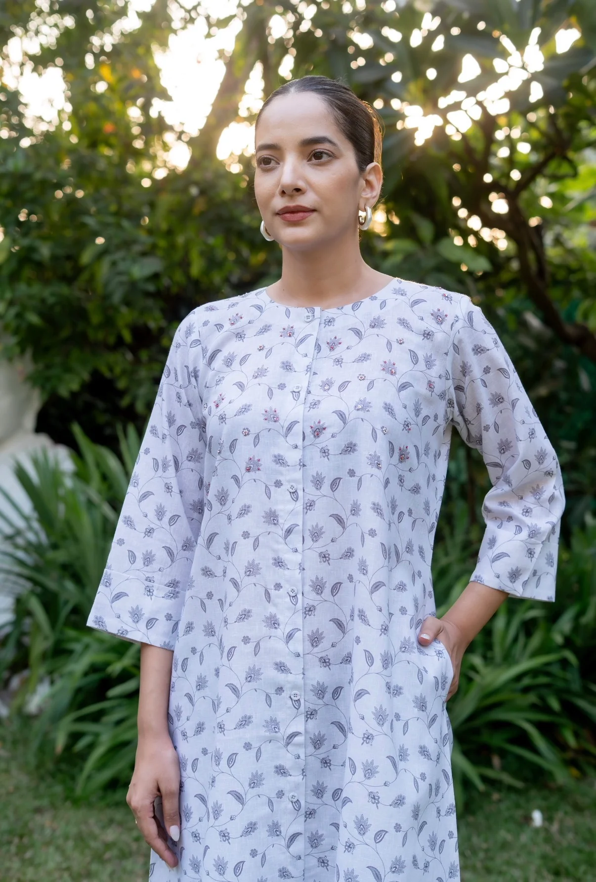 Silver Garden Kurta Set