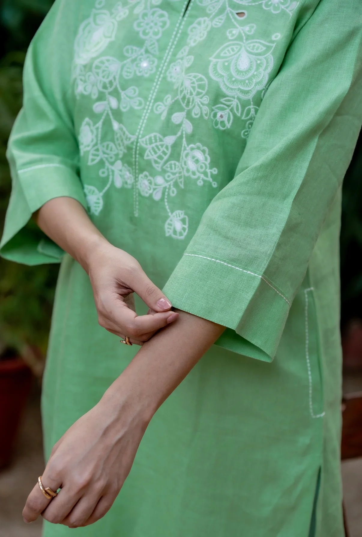 Spring Green-Grey Linen Pair - Image 4