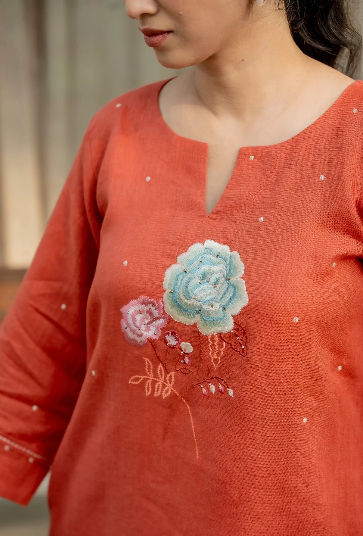 Burnt Orange Linen Pair - Image 2