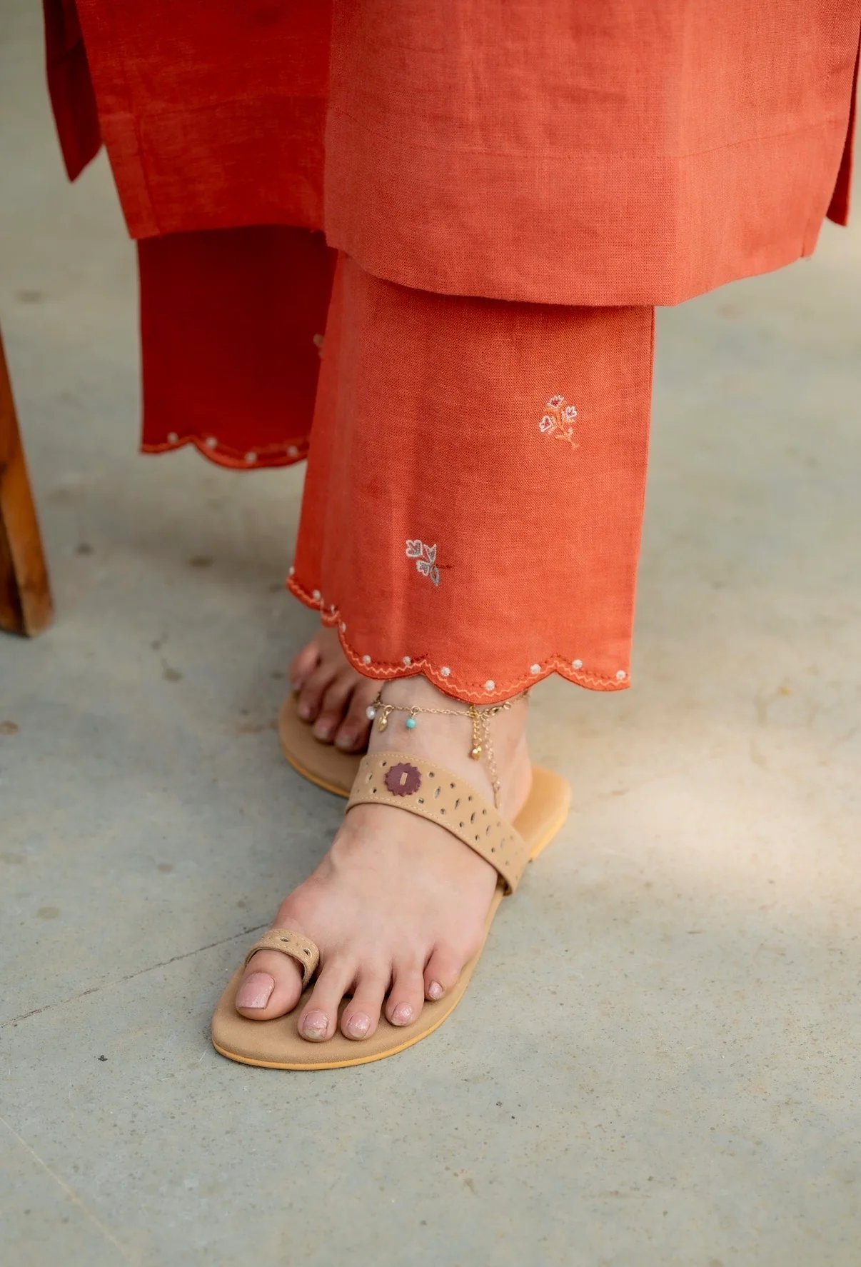 Burnt Orange Linen Pair - Image 3