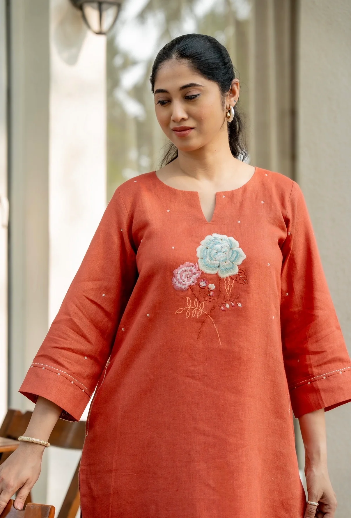 Burnt Orange Linen Pair - Image 4